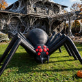 12ft Long Black Inflatable Spider — Loomi Holidays oversized Halloween yard inflatable with built-in LED lighting (1 of 12)