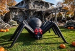 12ft Long Black Inflatable Spider — Loomi Holidays oversized Halloween yard inflatable with built-in LED lighting (1 of 12) 1
