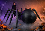 12ft Long Black Inflatable Spider — Loomi Holidays oversized Halloween yard inflatable with built-in LED lighting (4 of 12) 4