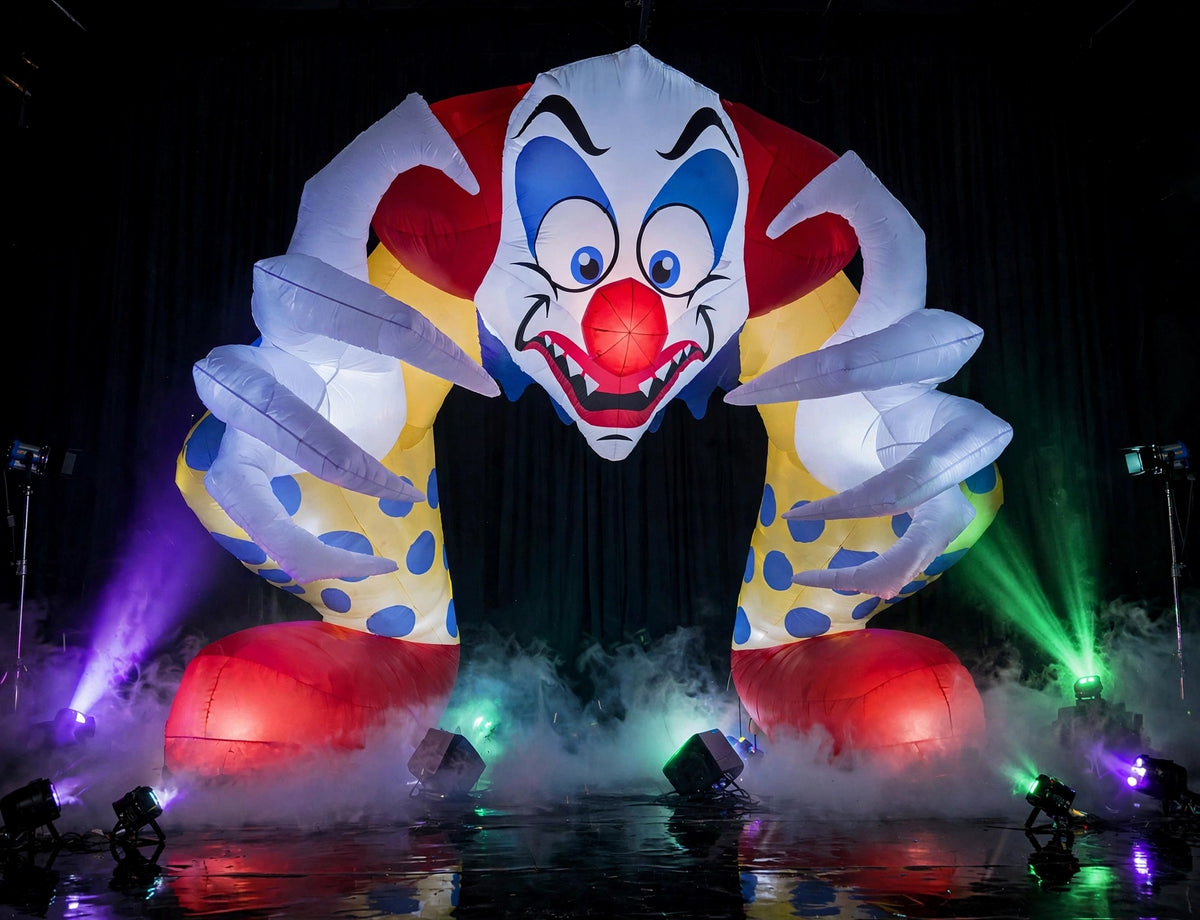 13ft Clown Inflatable Archway — Loomi Holidays oversized Halloween inflatable archway with built-in LED lighting (7 of 10)